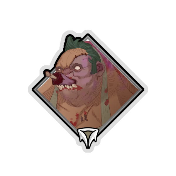 Glitter Crownfall Sticker - Pudge (Eating)