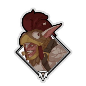 Glitter Crownfall Sticker - Chicken Meepo