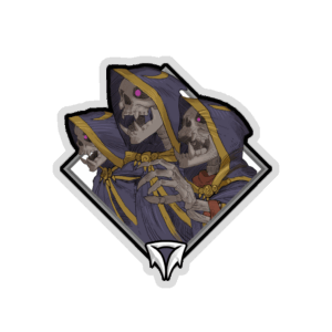 Glitter Crownfall Sticker - Skeletons
