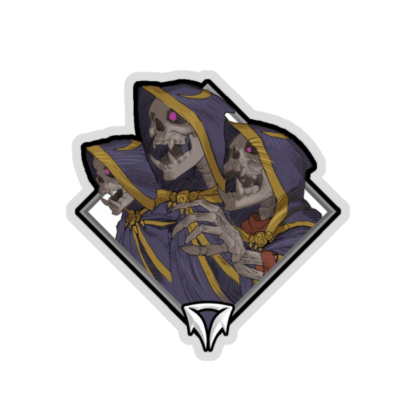 Glitter Crownfall Sticker - Skeletons