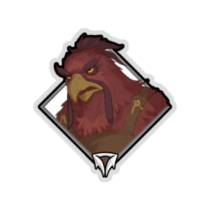 Gold Crownfall Sticker - Pecking Post Goon