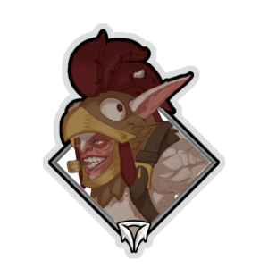 Gold Crownfall Sticker - Chicken Meepo